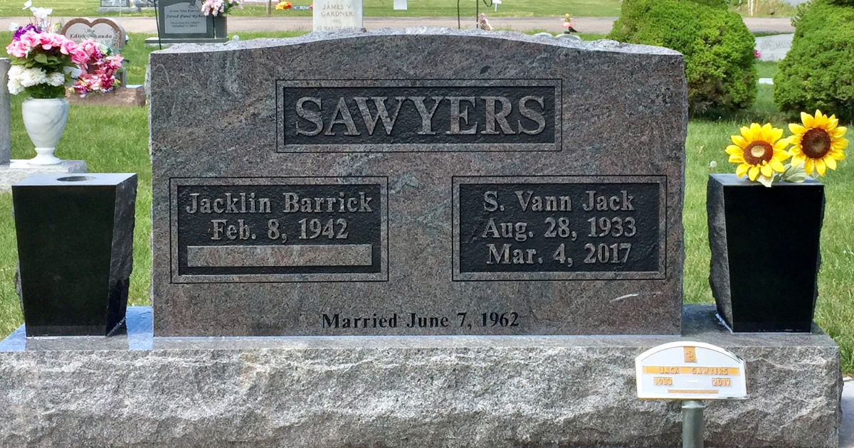 On-site engraving on an existing headstone